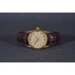 GENTLEMENS ROLEX EATON 1/4 CENTURY 14CT GOLD WRISTWATCH REF. 5590 / 1011, circular patina 'Eaton'