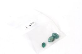 3X Cabochon Cut Emeralds, 6.68ct