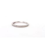 0.13ct Diamond 1/2 Eternity Ring, mounted in a platinum 1.9mm wide band, 2.5g
