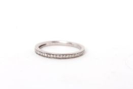 0.13ct Diamond 1/2 Eternity Ring, mounted in a platinum 1.9mm wide band, 2.5g