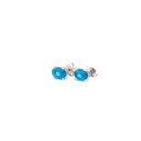 Pair of Neon Blue Apatite Stud Earrings