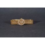 LADIES CHOPARD DIAMOND SET 18CT GOLD WRISTWATCH, circular diamond set two tone dial with diamond