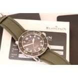 BLANCPAIN FIFTY FATHOMS REFERENCE 5015.1130-52, circular black dial, Luminous dagger hour markers