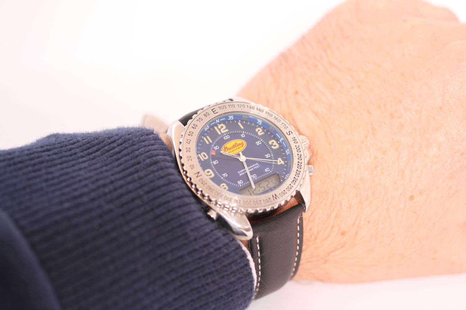 BREITLING ACADEMY CHRONOGRAPHE LIMITED EDITION REFERENCE A51038, Blue dial with digital and analog - Image 2 of 3