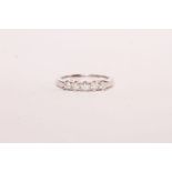 5 Stone Diamond Ring, set with 5 round brilliant cut diamonds