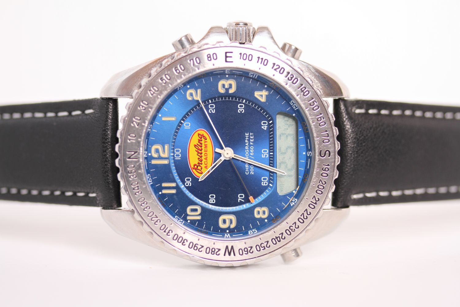 BREITLING ACADEMY CHRONOGRAPHE LIMITED EDITION REFERENCE A51038, Blue dial with digital and analog