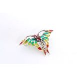 Winged Insect Brooch, set with rubies and marcasites