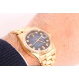 GENTLEMEN'S ROLEX OYSTER PERPETUAL DAY DATE REFERENCE 18038 CIRCA 1984, Blue sunburst diamond set