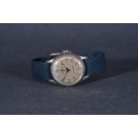 GENTLEMENS UNITAS WRISTWATCH, circular silver dial with arabic numeral hour markers and pencil