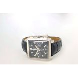 GENTLEMANS TAG HEUER MONACO CHRONOGRAPH MODEL CW2111-0, square black dial with silver illuminated