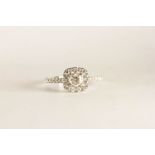 0.75ct Neil Lane Diamond Cluster Ring, centre set with a round brilliant cut diamond, 4 claw set,