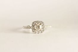 0.75ct Neil Lane Diamond Cluster Ring, centre set with a round brilliant cut diamond, 4 claw set,