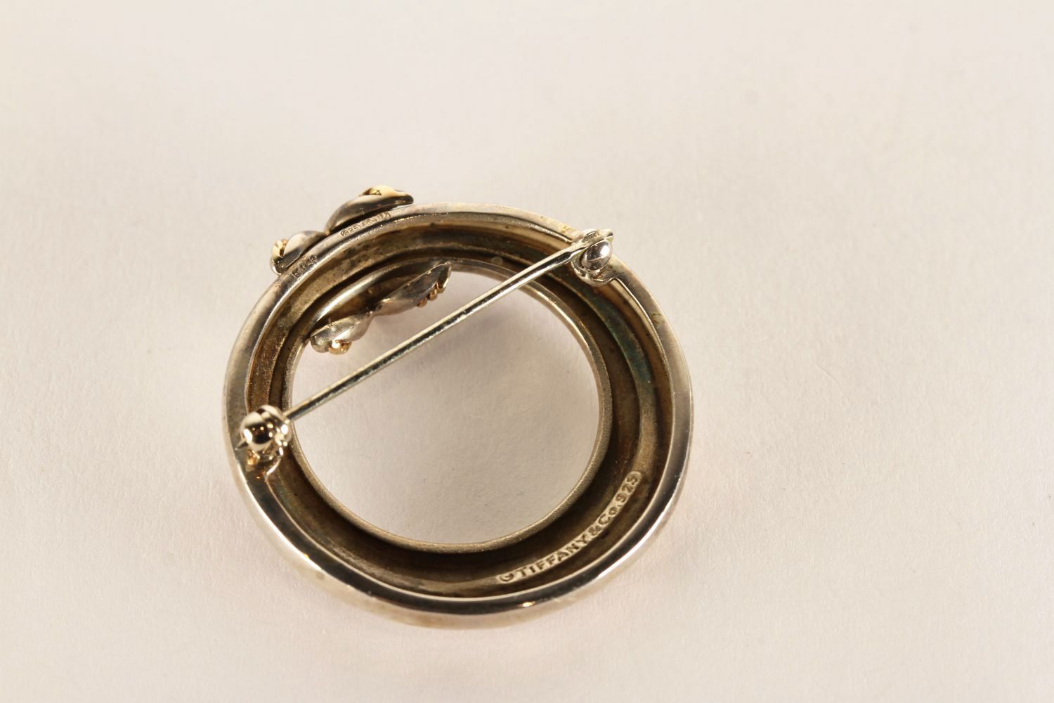 Tiffany & Co Circle Brooch, stamped sterling silver, approximate width 3cm, comes with a Tiffany - Image 2 of 2