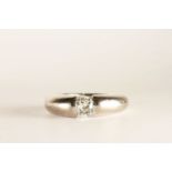 Diamond Solitaire Ring, set with a single tension set diamond, stamped 18ct white gold, finger