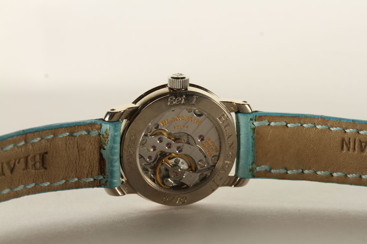 NOS LADIES BLANCPAIN LADYBIRD WRISTWATCH, circular blue mother of pearl dial with roman numerals, - Image 4 of 4