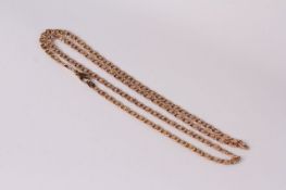 9ct Fancy FLat Link Chain, approximately 56cm long, 12.7g gross