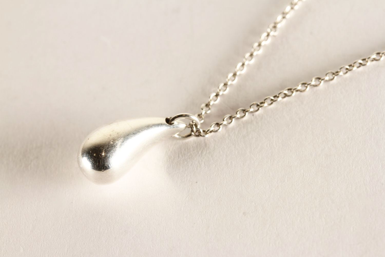 Tiffany & Co Elsa Peretti Teardrop Pendant, stamped sterling silver, approximate total chain - Image 2 of 3