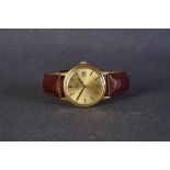 GENTLEMENS OMEGA AUTOMATIC GENEVE DATE WRISTWATCH REF. 1660098 CIRCA 1970s, circular gold dial