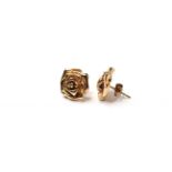 9ct Rose Studs, heavy rose detail, 12mm diameter, 5.4g