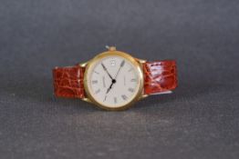 GENTLEMENS EBERHARD AUTOMATIC DATE 18CT GOLD WRISTWATCH REF. 40028, circular textured silver dial