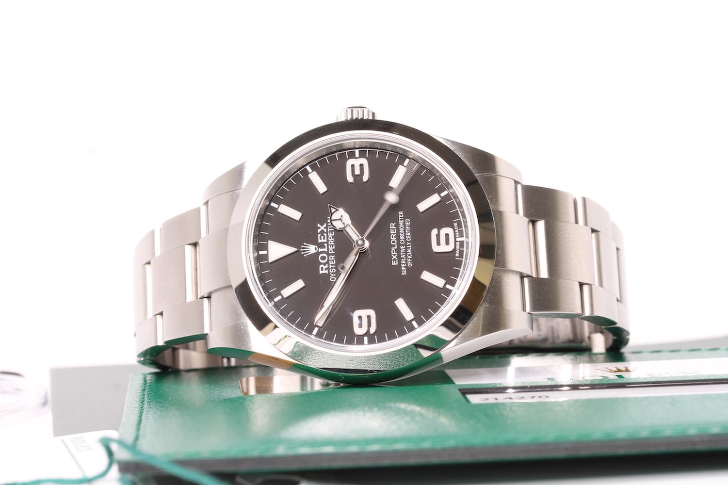 2020 ROLEX EXPLORER REFERENCE 214270 FULL SET, circular black dial with luminous baton and Arabic - Image 4 of 5