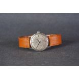 GENTLEMENS OMEGA SEAMASTER DATE WRISTWATCH, circular patina dial with silver applied hour markers