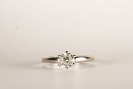 Diamond Solitaire Ring, set with a round brilliant cut diamond approximately 0.75ct, 6 claw set,