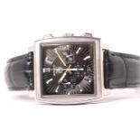 TAG HEUER MONACO WITH BOX AND PAPERS 2014 REFERENCE CW2111-0, black dial with block hour markers,