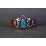 GENTLEMENS MARINE-STAR SELFWINDING DATE WRISTWATCH, circular two tone blue gradient dial with patina