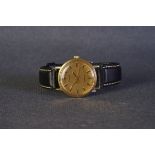 GENTLEMENS LONGINES CONQUEST WRISTWATCH, circular gold dial with gold baton hour markers and