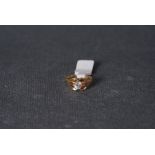 9CT GOLD SOLITAIRE SIGNET RING, 9ct gold ring set with a clear stone, approx net weight 4.83g.***