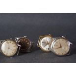 GROUP OF VINTAGE WATCHES INCL OMEGA MOVDAO BAUME & MERCIER, the case case sizes of the 4 vintage