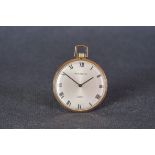 VINTAGE MARVIN POCKET WATCH, circular silver dial with black roman numerals and hands, 42mm gold