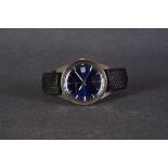 GENTLEMENS SEIKO AUTOMATIC DATE WRISTWATCH, circular navy sector dial with silver hour markers and