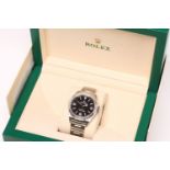 2020 ROLEX EXPLORER REFERENCE 214270 FULL SET, circular black dial with luminous baton and Arabic