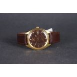 GENTLEMENS LONGINES AUTOMATIC ULTRA CHRON WRISTWATCH, circular brown gilt sector dial with applied