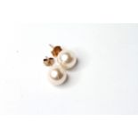 8mm Fresh Water Pearl 9ct Stud earrings, butterfly backs, 2g