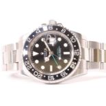 ROLEX OYSTER PERPETUAL DATE GMT MASTER II REFERENCE 116710 CIRCA 2009, black dial with green GMT