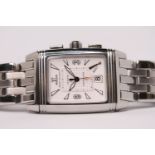 JAEGER-LECOULTRE REVERSO CHRONOGRAPHE GRAND SPORT WITH BOX AND PAPERS, rectangular white dial with