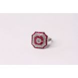 Victorian-Style Ornate Ruby and Diamond Ring, set with rubies totalling approximately 1.25ct and