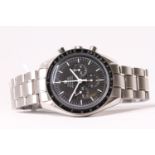 2018 OMEGA SPEEDMASTER MOON WATCH REFERENCE 145.0022 / 345.0022 WITH BOX AND PAPERWORK, black