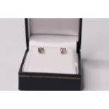 Pair of Diamond Solitaire Stud Earrings, set with round brilliant cut diamonds, 4 claw set, 18ct