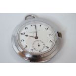 ART DECO CYMA TAVANNES WATCH CO repeater pocket watch, white two tone dial, black Arabic numerals,
