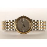 UNISEX CHOPARD BI COLOUR MONTE CARLO WRISTWATCH, circular grey dial with gold baton hour markers and