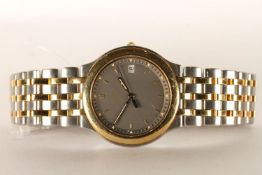 UNISEX CHOPARD BI COLOUR MONTE CARLO WRISTWATCH, circular grey dial with gold baton hour markers and