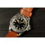 GENTLEMENS RARE TUDOR SUBMARINER 'SNOWFLAKE' WRISTWATCH REF. 9411, circular black meters first dial,