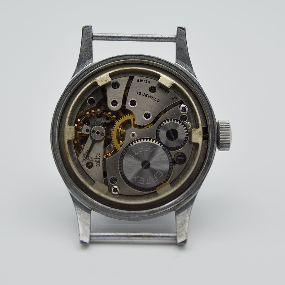 GENTLEMAN'S VINTAGE 1945 VERTEX WWW DIRTY DOZEN BRITISH ARMY WORLD WAR 2, BROAD ARROW DIAL, - Image 4 of 7