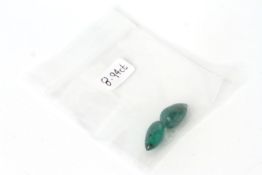 2X Pear Cut Emeralds, 8.94ct