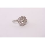 1.33ct Diamond Cluster Ring, nine brilliant cut diamonds, central diamond estimated 0.51ct,