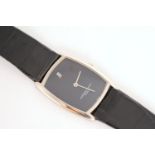 VINTAGE 18CT AUDEMARS PIGUET DRESS WATCH, cushion rectangular case and dial, black gloss dial with